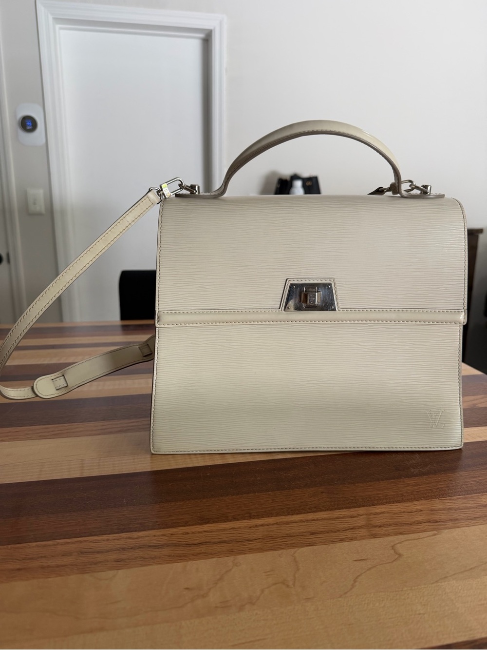 Louis Vuitton Sevigne Cream Structured Top-Handle Women’s Bag